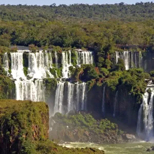 Cascades of the Iguazu Waterfalls Argentina Brazil