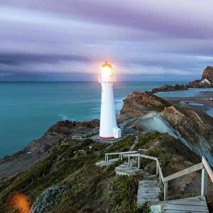 Castle Point lighthouse at dawn, Wellington region, New Zealand