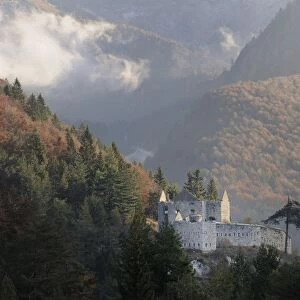 Castle ruins, Predil Pass, Triglav National Park, Slovenia, Europe
