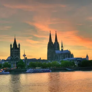 Cathedral and Great St. Martin Church, Cologne Cathedral and Great St. Martin Church, Cologne