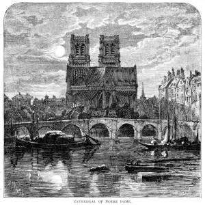 Notre Dame Cathedral Print, 1878 Notre Dame Cathedral Print, 1878