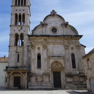 Renaissance Style Print of Hvar Island's Cathedral of St Stephen