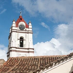 Catholic Church Clock Tower. Our Lady of Mercy Temple in Camaguey, Cuba