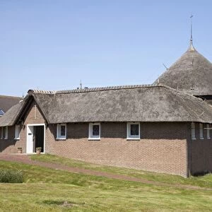 Catholic church with thatched roof, Baltrum, East Frisian Islands, East Frisia, Lower Saxony, Germany