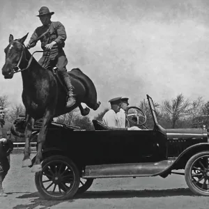 Cavalryman Jumps Car Cavalryman Jumps Car