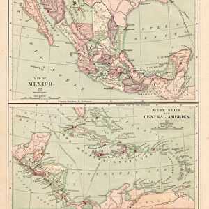 Central America Caribbean map 1881
