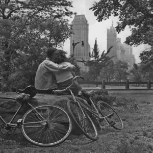 Central Park Couple Print, circa 1955 Central Park Couple Print, circa 1955