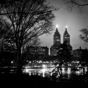 Central Park Nighttime Print of El Dorado Building Central Park Nighttime Print of El Dorado Building