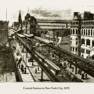 Central Station in New York City Victorian Engraving, 1878 Central Station in New York City Victorian Engraving, 1878