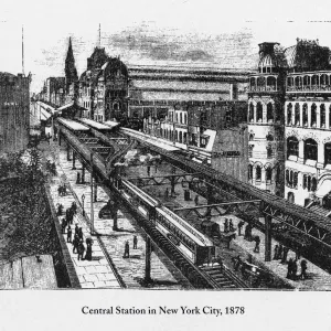Central Station in New York City Victorian Engraving, 1878 Central Station in New York City Victorian Engraving, 1878