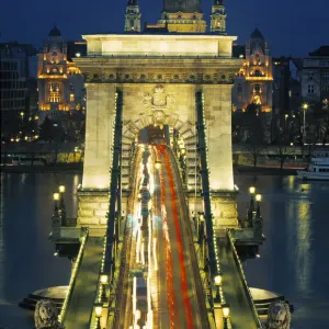 Chain Bridge Print over the Danube River, Budapest Chain Bridge Print over the Danube River, Budapest