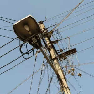 Chaotic array of power cables, Tamil Nadu, India Chaotic array of power cables, Tamil Nadu, India