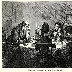 Charles Dickens - Reading Dombey at the snuff shop
