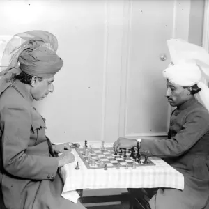 Indian Chess Players Study a Move Print