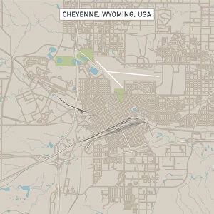 Cheyenne Wyoming US City Street Map