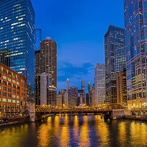 Chicago River Corridor Print from La Salle St. Bridge Chicago River Corridor Print from La Salle St. Bridge
