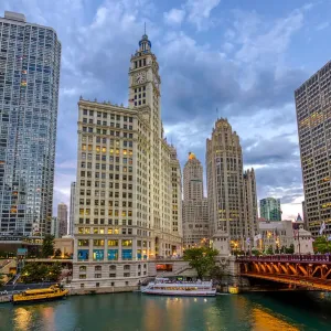 Chicago River and Michigan Avenue Print Chicago River and Michigan Avenue Print
