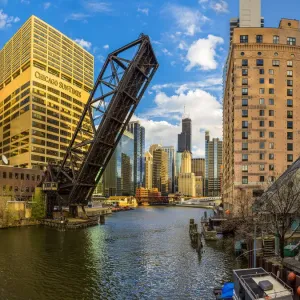Chicago Skyline Print from Kinzie Street Bridge Chicago Skyline Print from Kinzie Street Bridge
