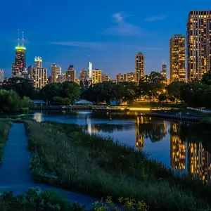 Chicago Skyline From Lincoln Park