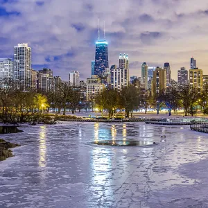 Chicago Skyline During Winter