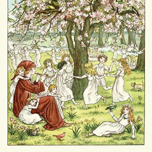 Children dancing to the music of the pied piper
