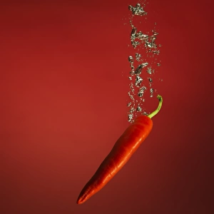chilli splashed into water