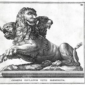 Chimaira, Chimera and Chimera, a hybrid creature of Greek mythology, historical Rome, Italy, digital reproduction of an 18th century original, original date unknown