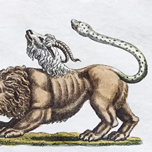 Chimera or Chimera, handcoloured copper engraving from Friedrich Justin Bertuch Picture