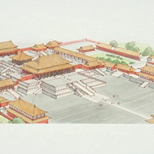 China, Beijing, the Forbidden City, elevated view