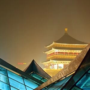 China, Shaanxi Province, Xi an, The Zhong Lou (Bell Tower), night