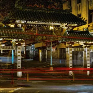 Chinatown Gate at night in San Francisco