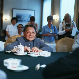 Deng Xiaoping with Cigarette at Press Conference Print. Art Prints, Posters  & Puzzles from Fine Art Storehouse