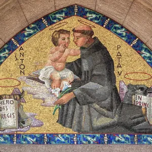 Christian Wall Mosaic, St. Anthony of Padua Church, Beyolu, Istanbul, Turkey Christian Wall Mosaic, St. Anthony of Padua Church, Beyolu, Istanbul, Turkey
