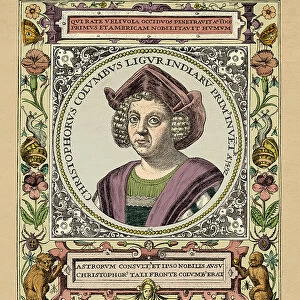 Christopher Columbus portrait engraving