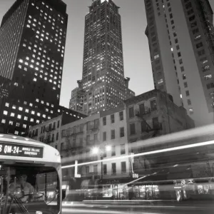 Chrysler building and street at night Chrysler building and street at night