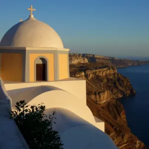 Church along the Caldera wall, Santorini Church along the Caldera wall, Santorini