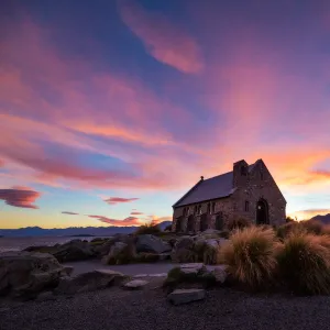 The church of Good Shepherd (Lake Tekapo) before sunrise