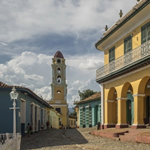 Church and street in a colonial town