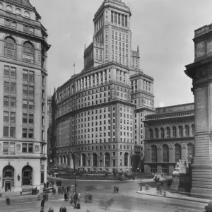 circa 1924: Pedestrians Walking at Bowling Green