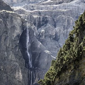 Cirque De Gavarnie. Waterfalls. Hautes Pyrenees. France. World Heritage by UNESCO, the great waterfall