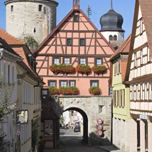 City gate in Langenburg Hohenlohe, Baden-Wuerttemberg, Germany, Europe