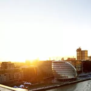 City of London panoramic view at sunset