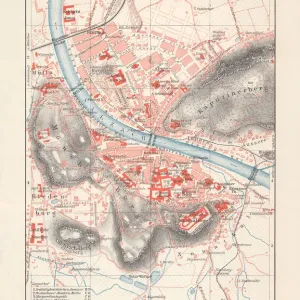 1897 Lithograph Print of Salzburg City Map 1897 Lithograph Print of Salzburg City Map