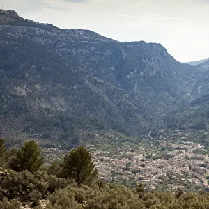 The city of Soller in foothills Sierra Tramuntana