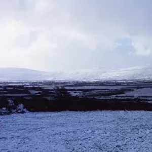 Co Clare, The Burren seen from Kinvara, Ireland