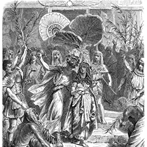 Cleopatra and triumvir Mark Antonius as Isis and Osiris illustration 1880