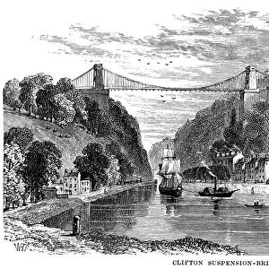 Clifton Suspension Bridge, Bristol (Victorian engraving)