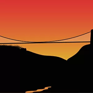 Clifton Suspension Bridge Silhouette