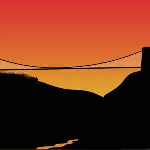 Clifton Suspension Bridge Silhouette