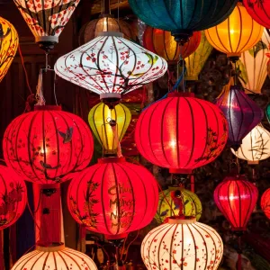 Close up on Lantern Shop in Hoi An, Vietnam